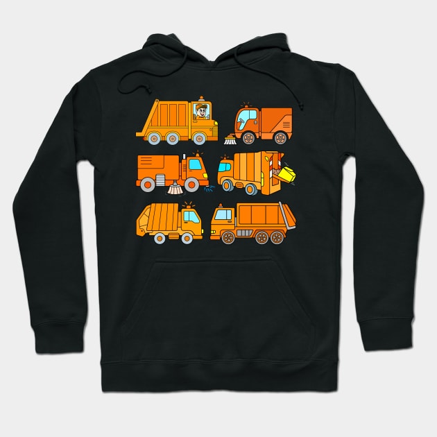 Trash Trucks Rubbish Collection for Kids Hoodie by samshirts